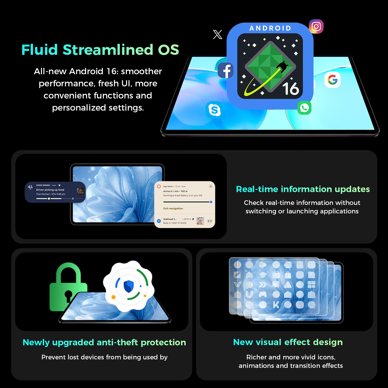 TECLAST P50T Tablet 11" Android 16, Tablet con Teclado, 8000mAh,128GB, GPS | Gemini AI, 90Hz Tablet con Ratón y Funda, 16GB RAM + 128GB ROM + TF 5TB, Octa-Core, Widevine L1, 5G WiFi, OTG