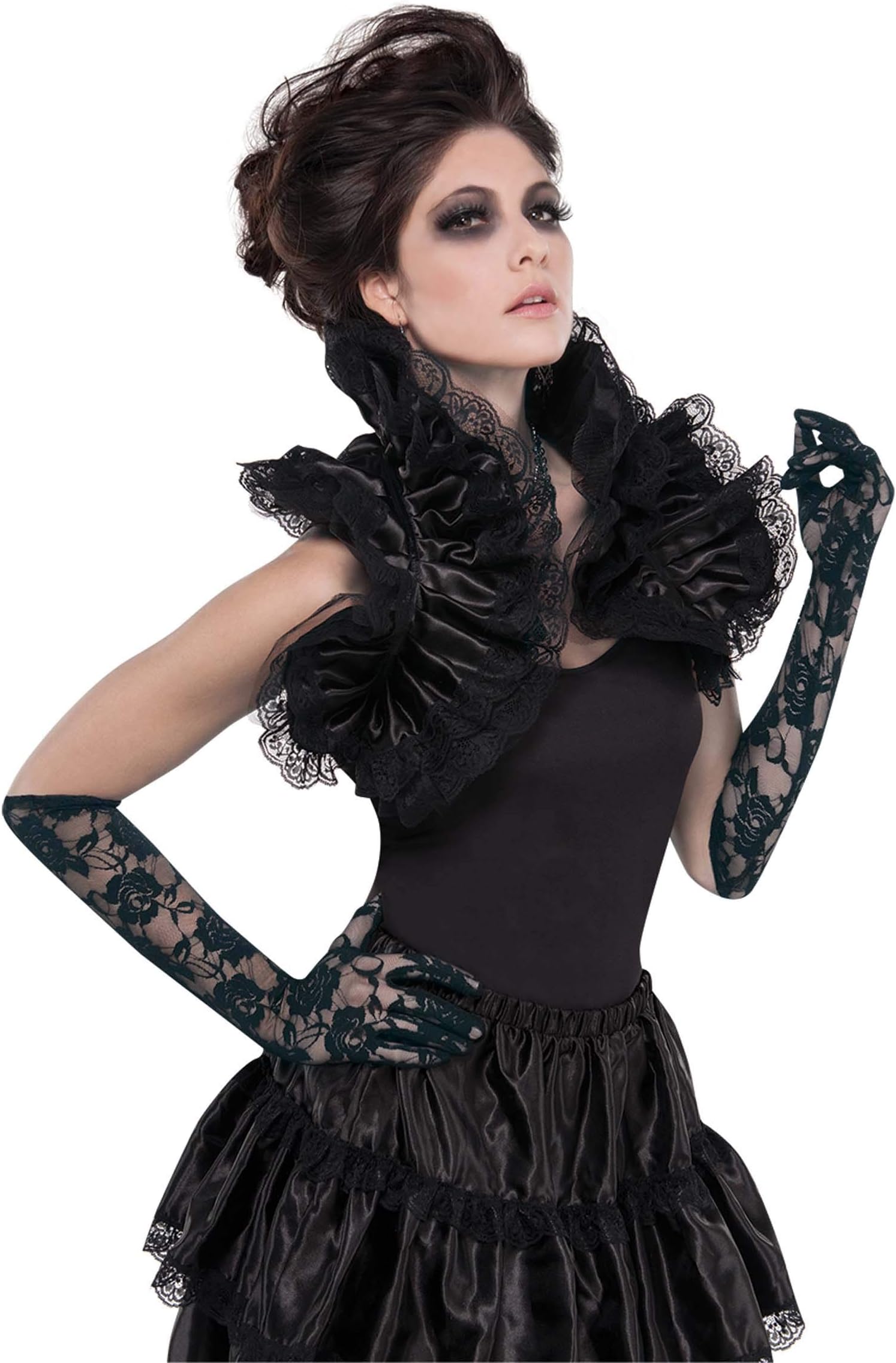 amscan 842083-55 Black Gothic Ruffled Shrugs Adult Costume