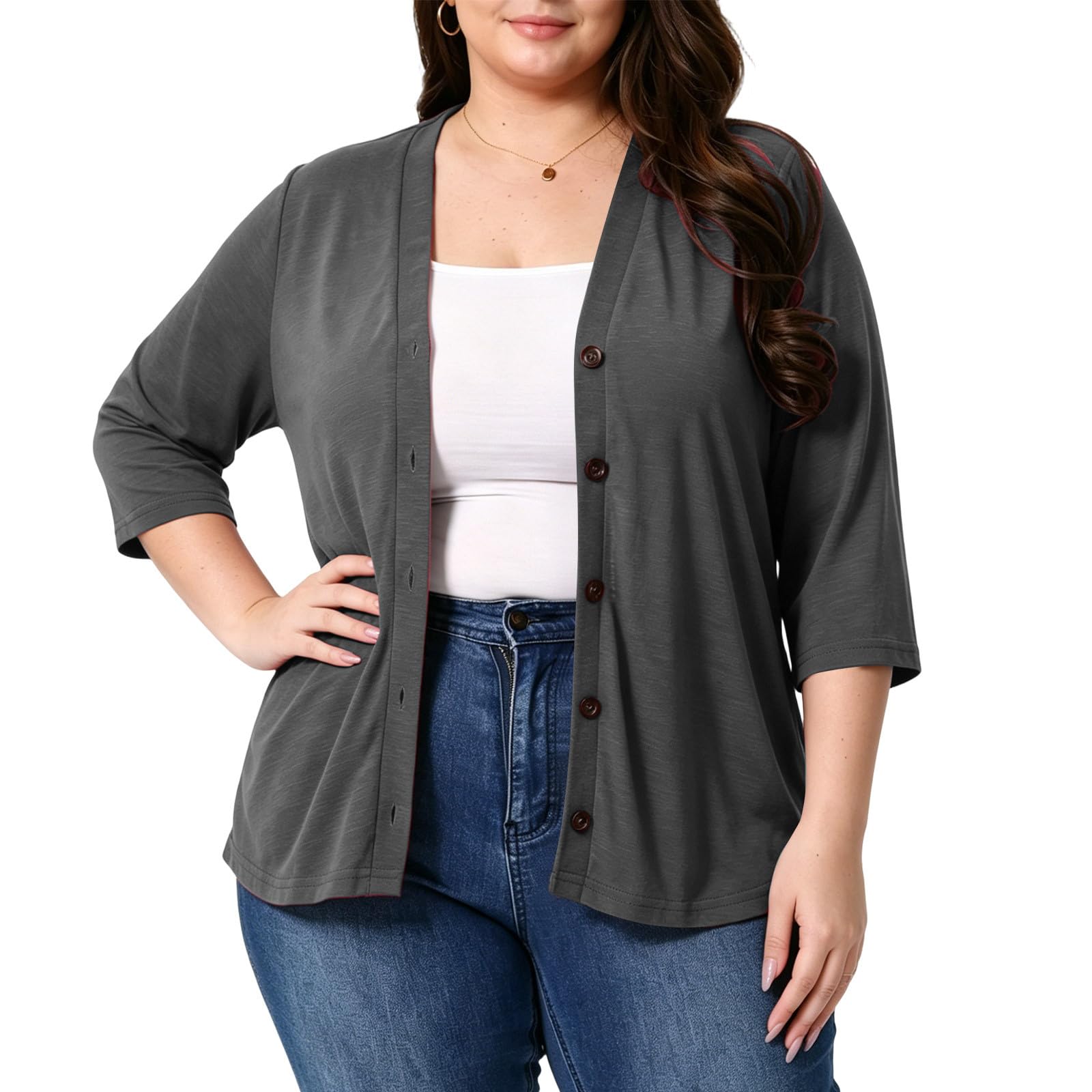 Strickjacke Damen Leichte Strickjacken Oversize Cardigan Elegant Strickjacke Große Größen Damen-Jacken Übergang Strickmantel Button-Down Outerwear Lässige Herbstmantel Klassisches Oberbekleidung