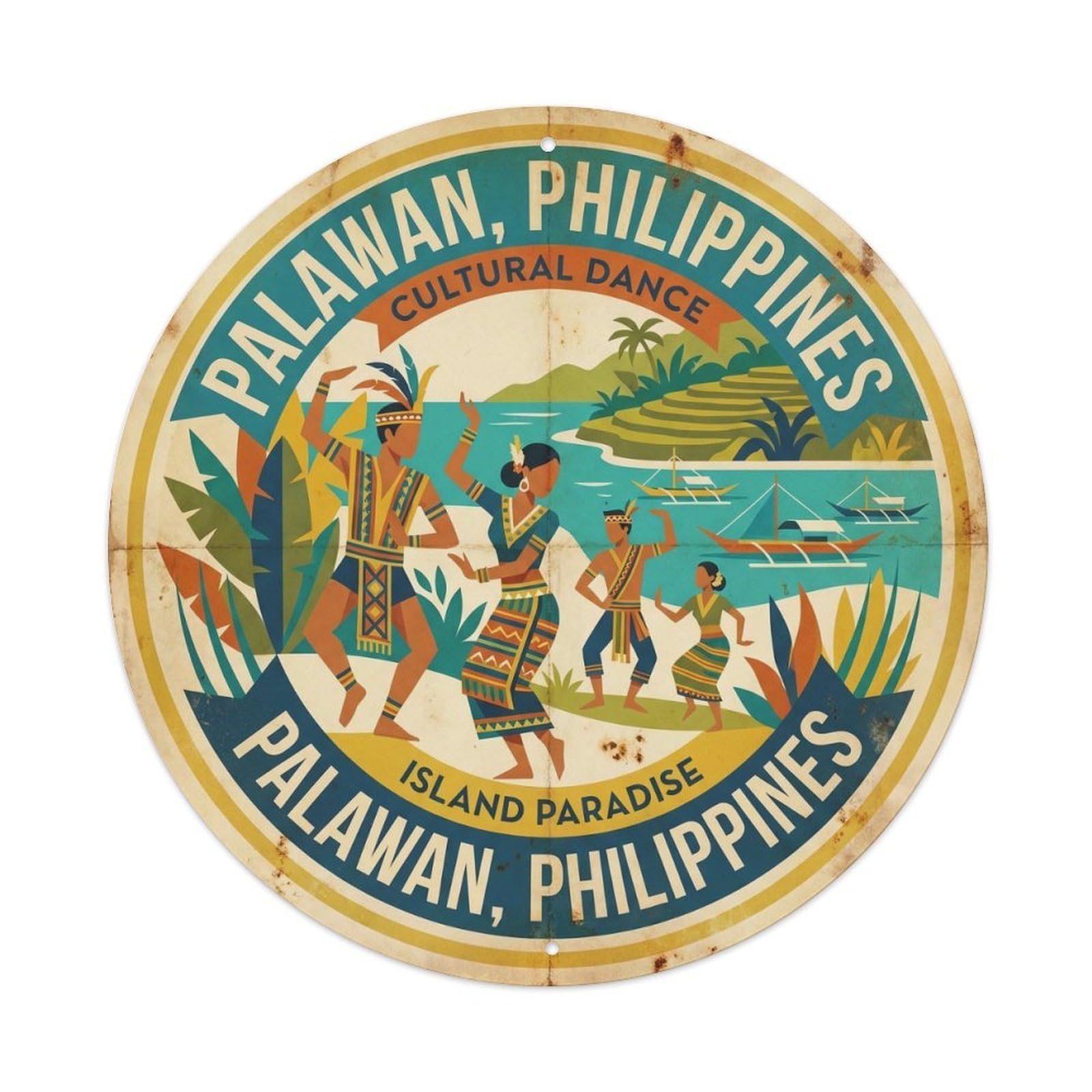 Philippines Palawan Island Hopping Limestone Coast Metal Tin Sign