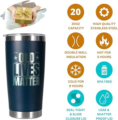 Miniatura 3 de VTIVE Old Lives Matter - Regalos de cumpleaños de jubilación para hombres, regalos de Navidad geniales para hombres, regalos para hombres, regalos