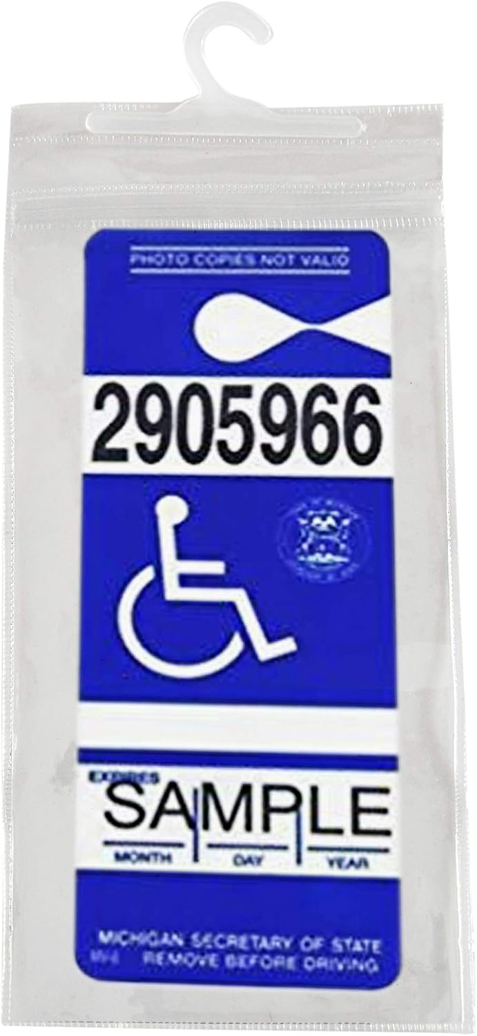 HOME-X Handicap Placard Protector with Hanger, Permit Holder-Disabled Parking Permit Holder with Larger Hook-Clear-11” L X 5 ¼” W