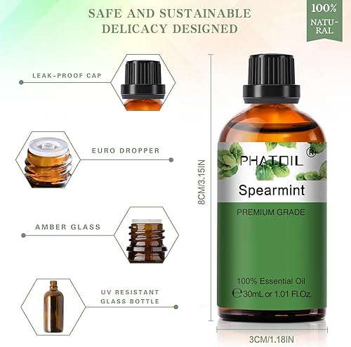 Vista 396 de PHATOIL Aceite esencial de sándalo de 3.3 fl oz, aceites esenciales puros de aromaterapia para difusor, humidificador, relajación, aceites