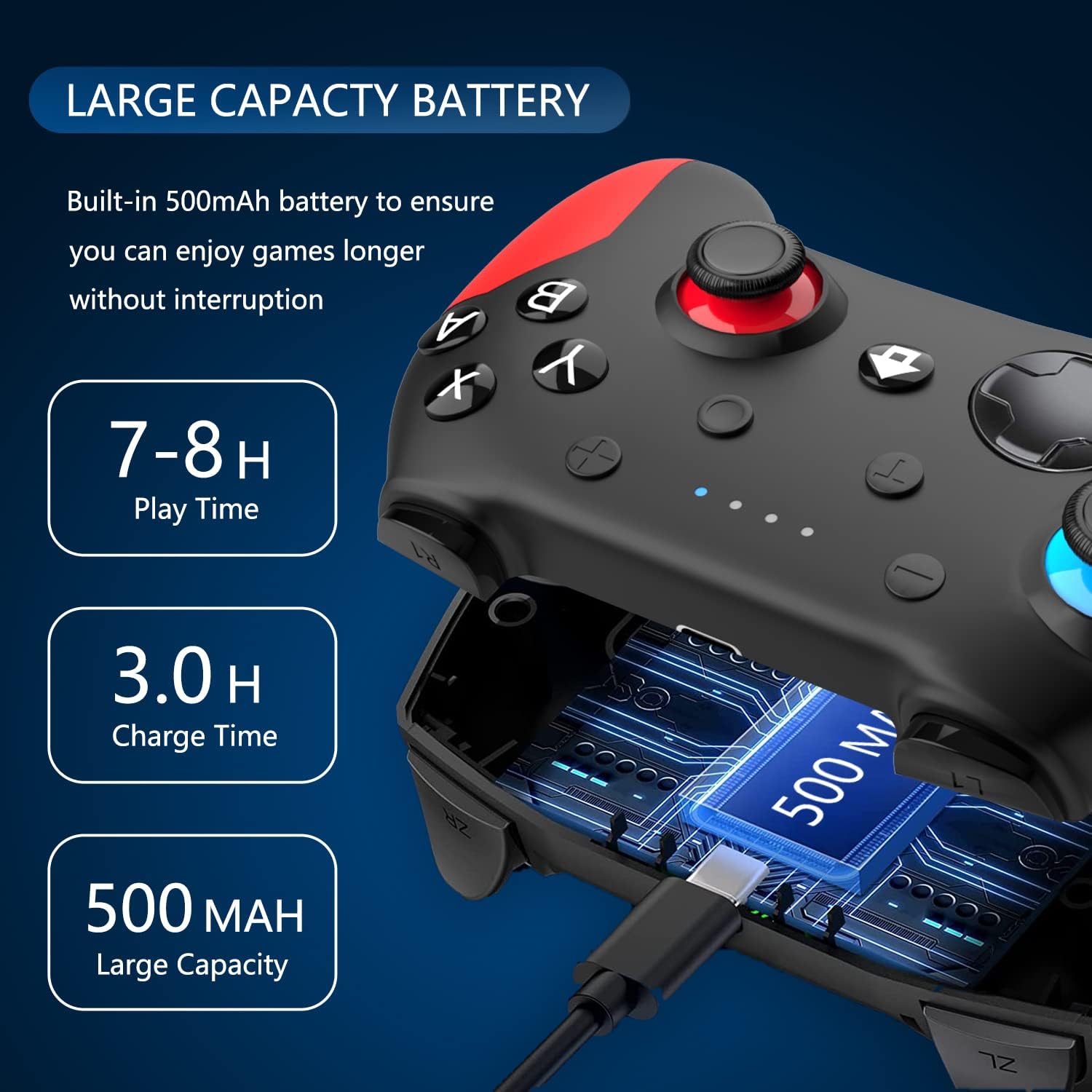 Switch Controller for Nintendo Switch,Switch Pro Controller for Wireless Switch/Switch Lite Remote with Dual Vibration, Gyro Axis, Motion Support Wake Up and Adjustable Turbo