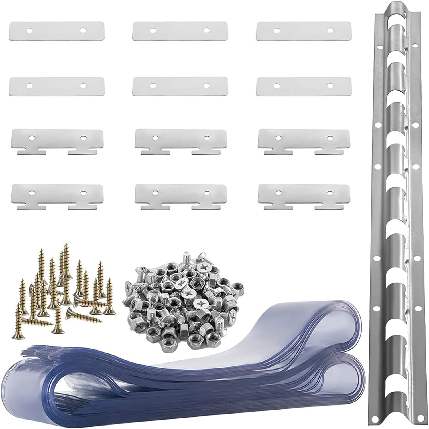 SYFXZZDS Plastic Vinyl Strip Door Curtain Kit 35.4x82.6 in, Clear Walk in Cooler Curtains Commercial PVC Strip Curtain for Freezer Doorways Warehouse Garage Barn 90x210cm 35.4"W x 82.6"L (Pack of 6)