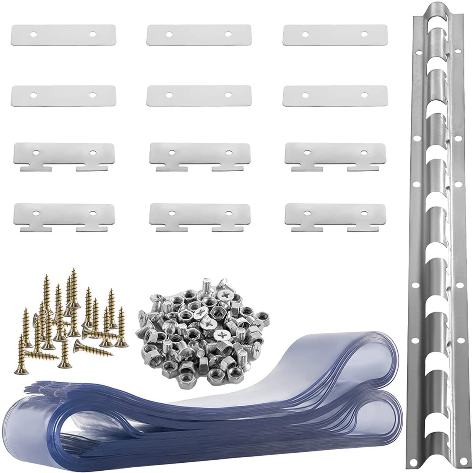 Cortina de Tiras de Plástico PVC Transparente Tira de Puerta de Plástico Superposición de 3 Cm para Cámaras Frigoríficas, Almacenes y Salas Limpias (A-thk : 1.6mm, Size : 0.9x2.1m/2.95x6.89ft)