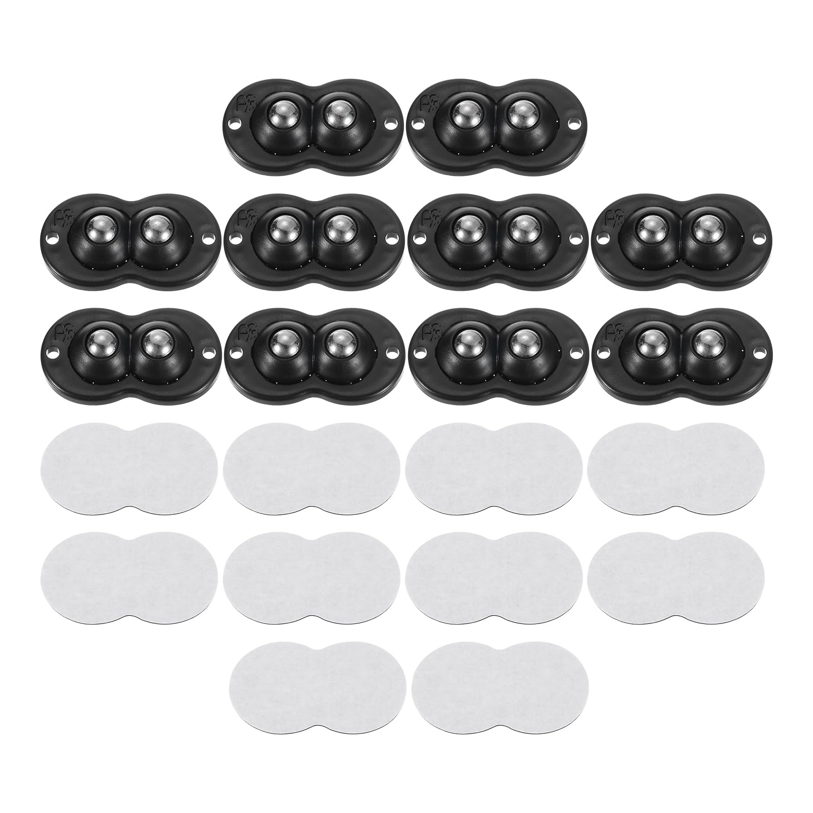 24 Pcs Roulettes Miniatures 1" Pivotantes 360° Pour Rouleaux Bas Acier