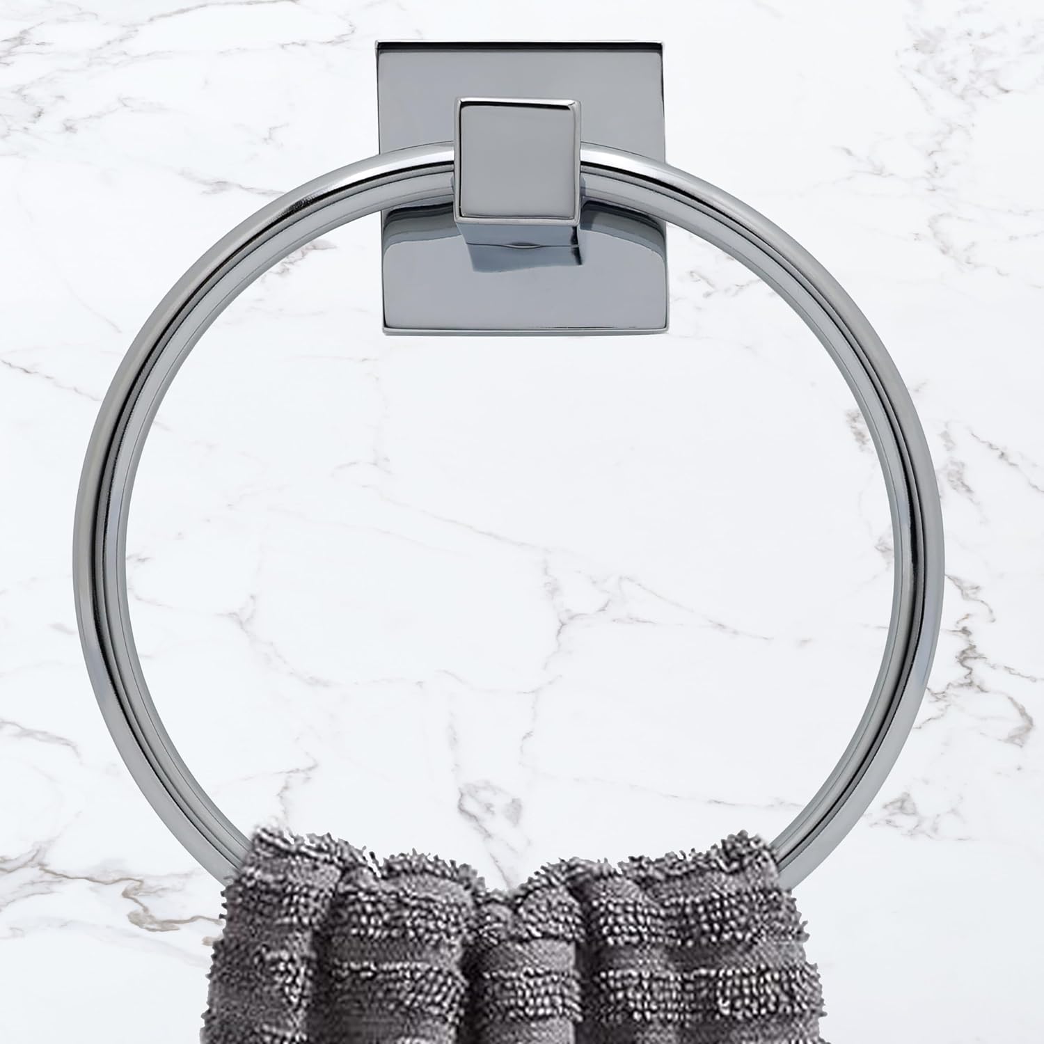 Westbrass A102-26 4-Piece Concealed Scew Mount Bathroom Hardware Set – 24 Inch Towel Bar, Toilet Paper Holder, Towel Ring & Robe Hook, Polished Chrome