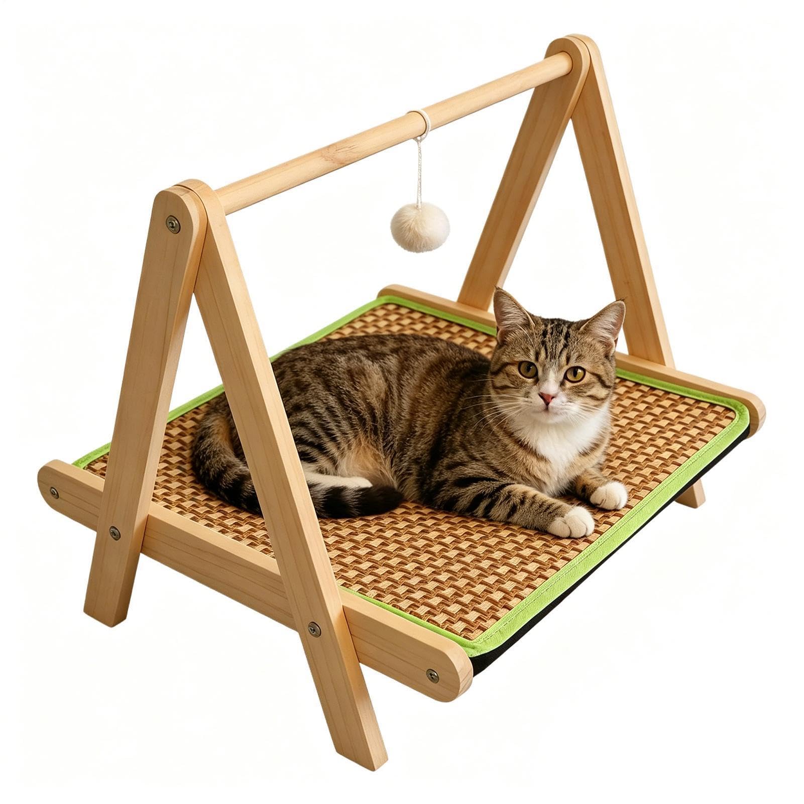 Chaise longue pour chat en bois avec griffoir intégré pour le salon