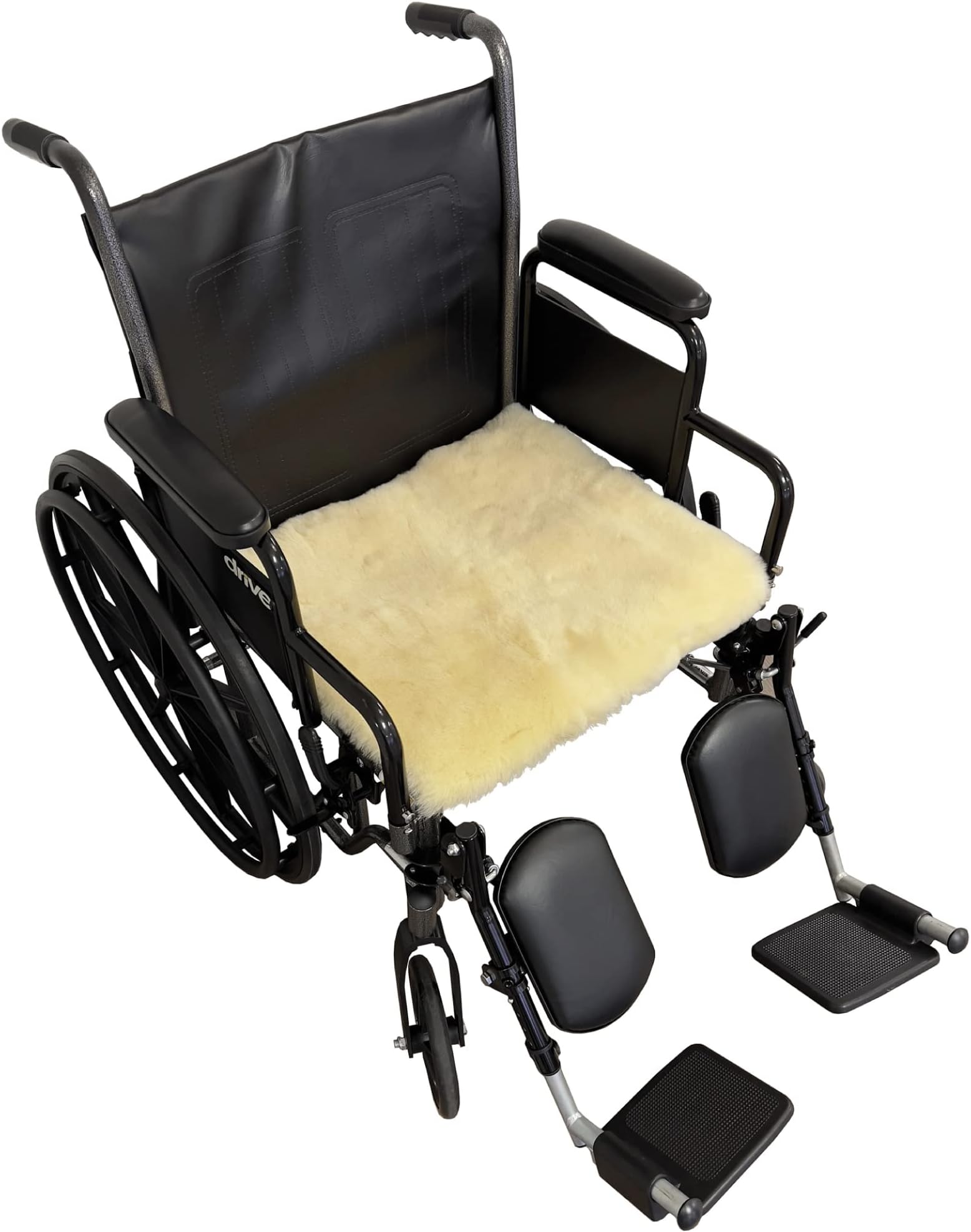 Sheepskin Ranch Natural Wool Wheelchair Seat Pad, Cushion for Tailbone, Sciatica, Skin Irritation, Discomfort & Back Pain Relief, Suitable as Office Chair, Wheelchair & Seat Cushion, Made in The USA