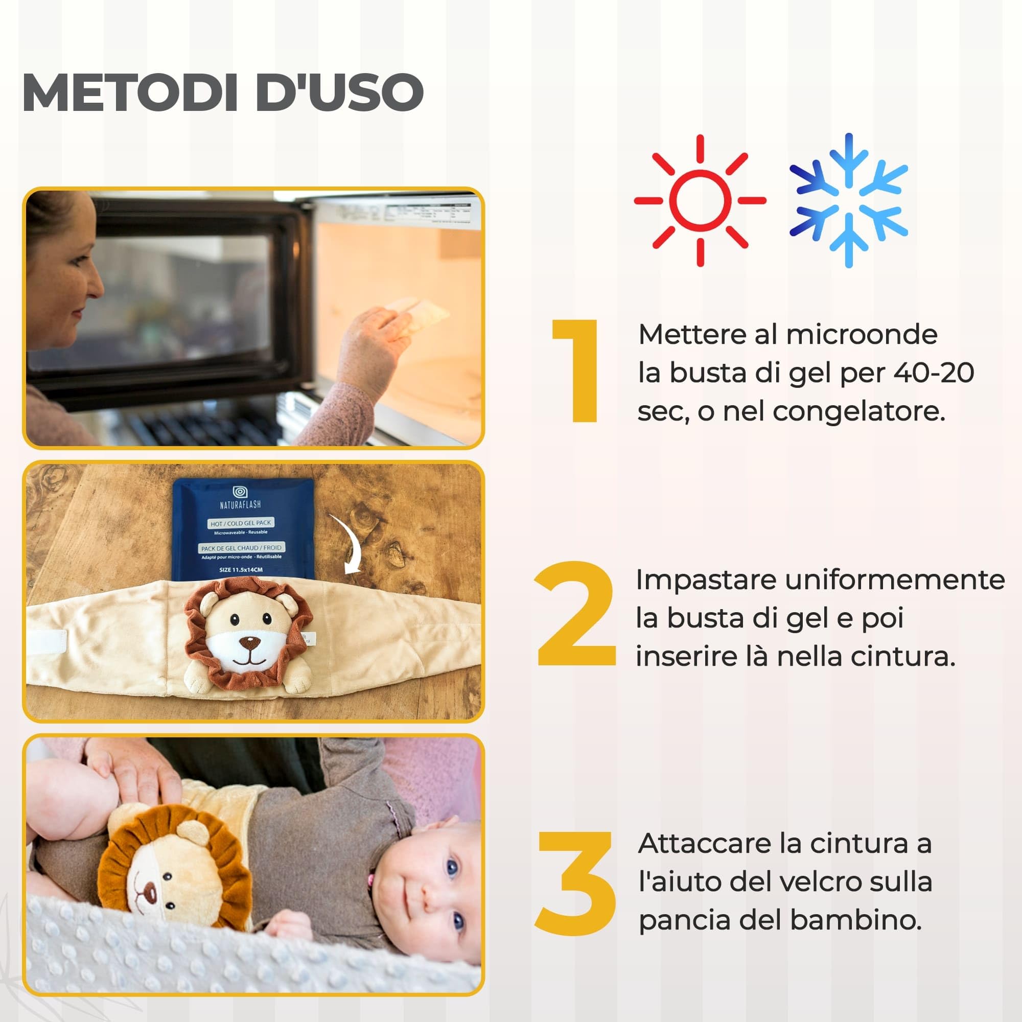 Cuscinetto riscaldante per neonati riempito di gel Cintura per coliche cuscinetto riscaldante per bambini