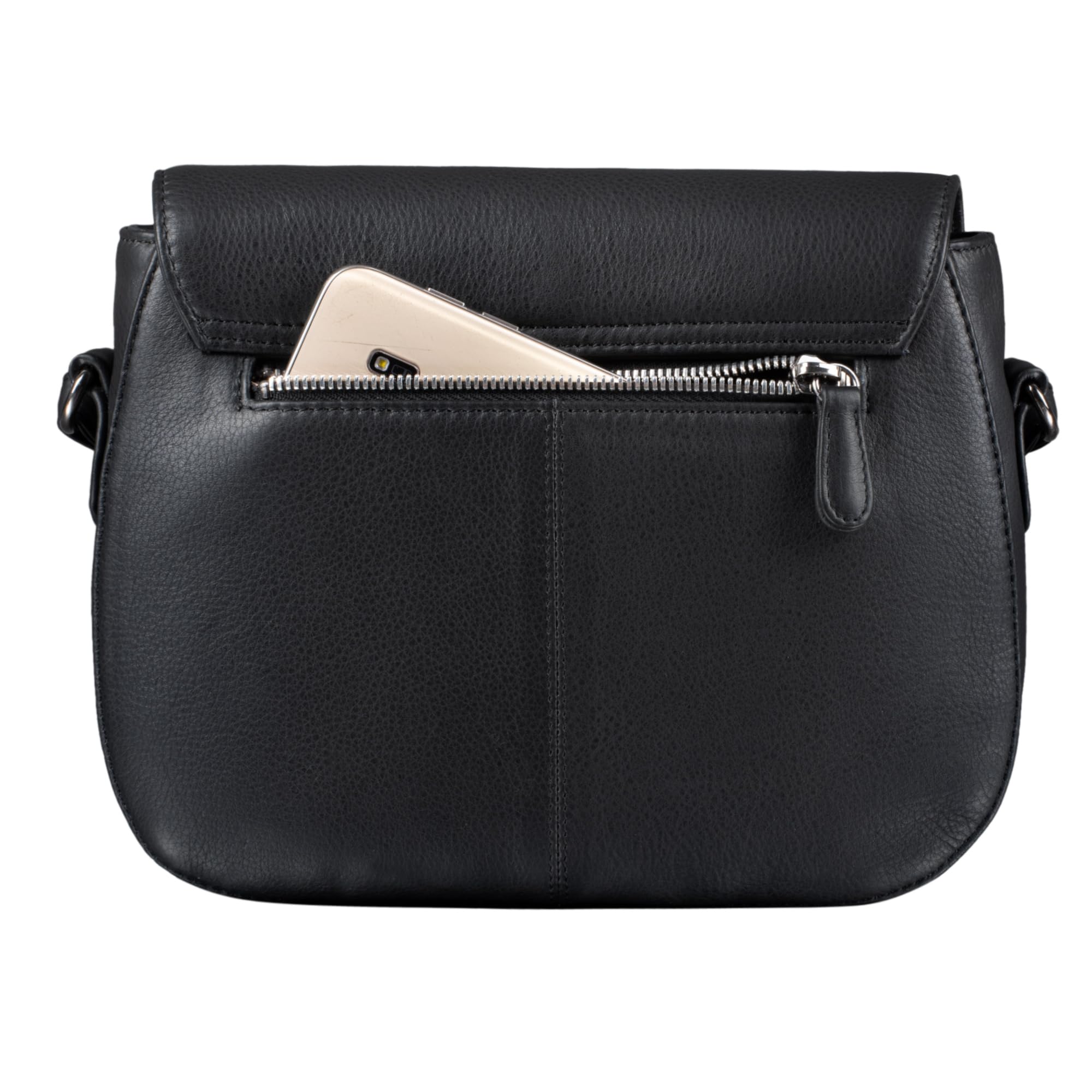 STILORD Savannah Umhängetasche Damen Leder Handtasche kleine Schultertasche Crossbody Bag Ausgehtasche Partytasche Echtleder Farbe:schwarz