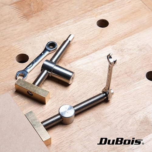 Miniatura 7 de DuBois 51059 Abrazaderas de banco para perro de 34 pulgadas (0.748 in)  Topes de abrazadera de tornillo ajustables en ángulo de banco de trabajo de