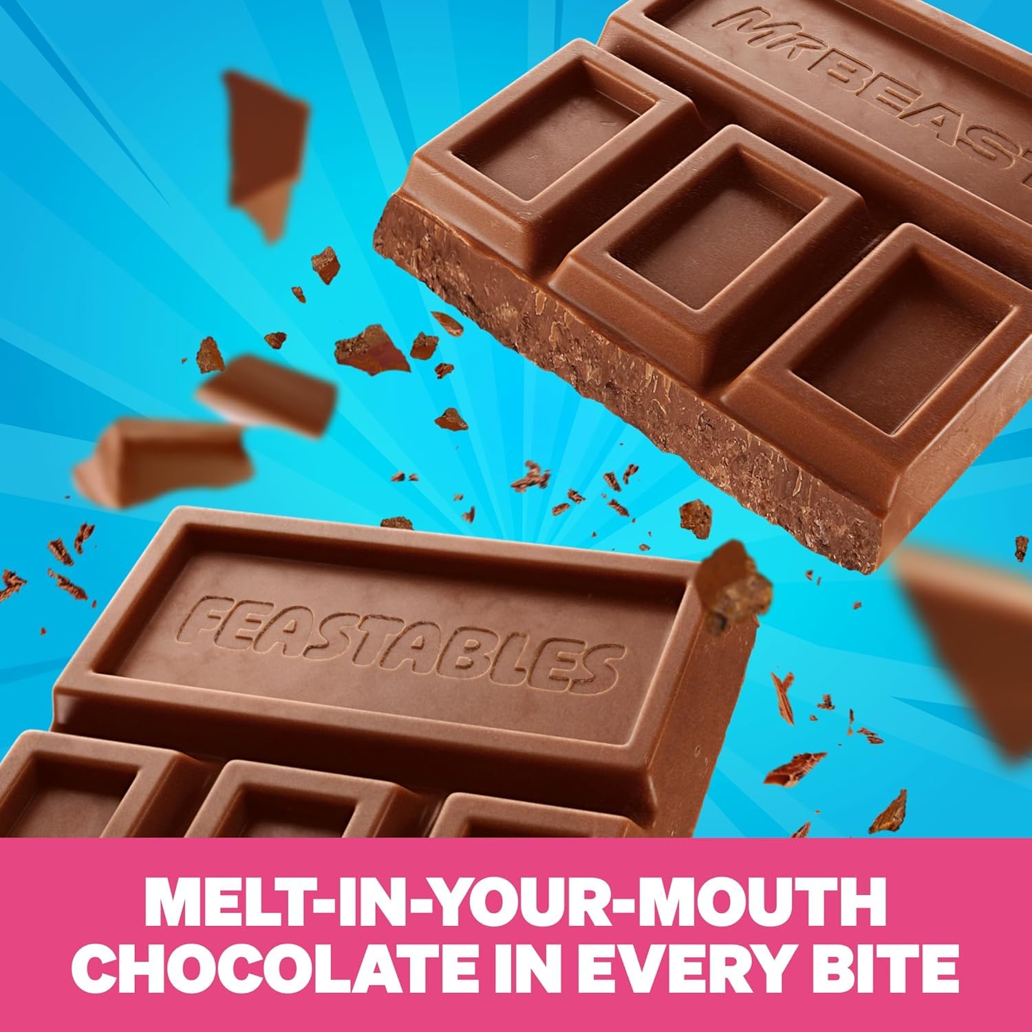 Feastables MrBeast Milk Chocolate 4 x 60g – Pudełko Prezentowe – 240g (Milk Chocolate)