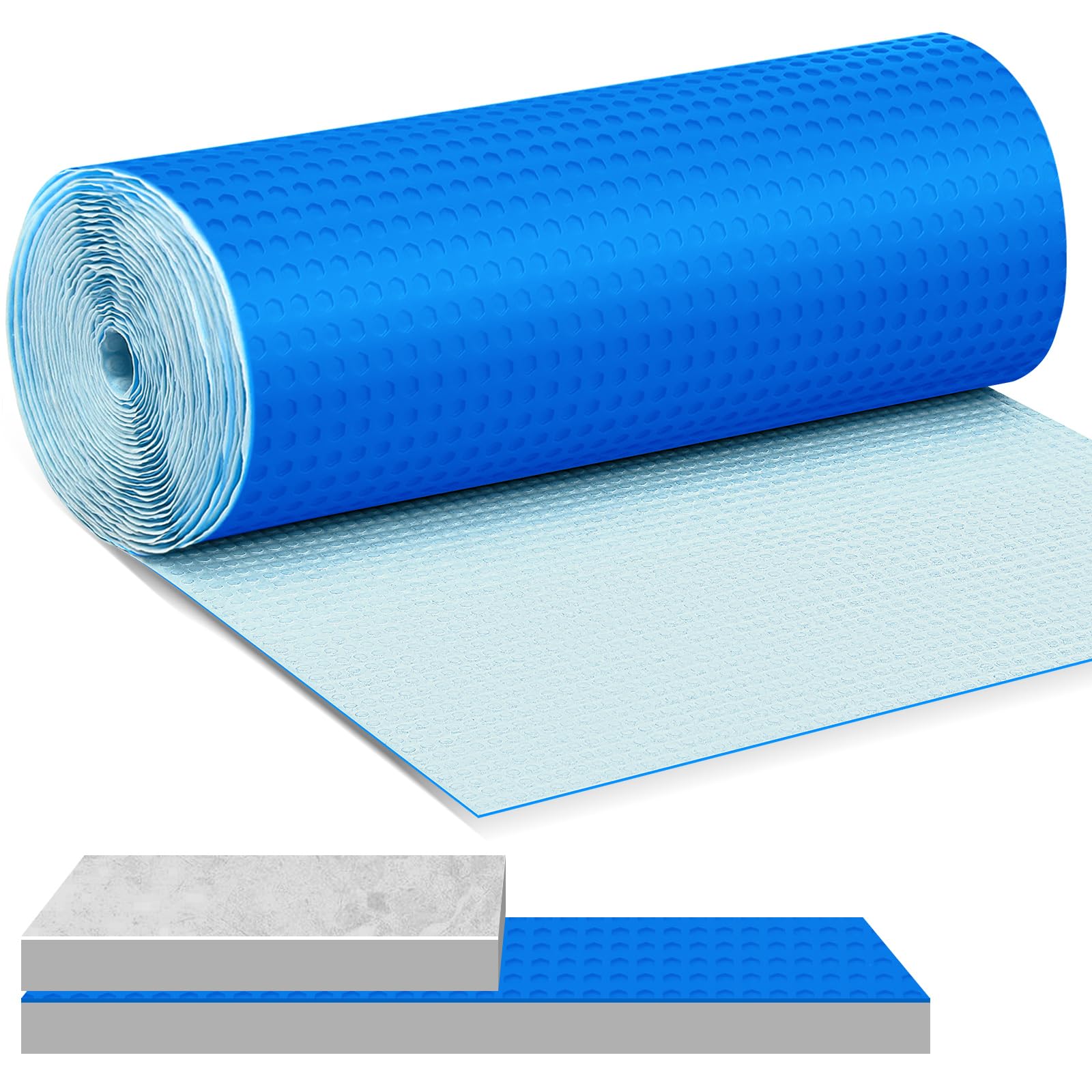 Drydiet 323 Sqft Uncoupling Membrane for Tile 1/8''(3mm), Blue
