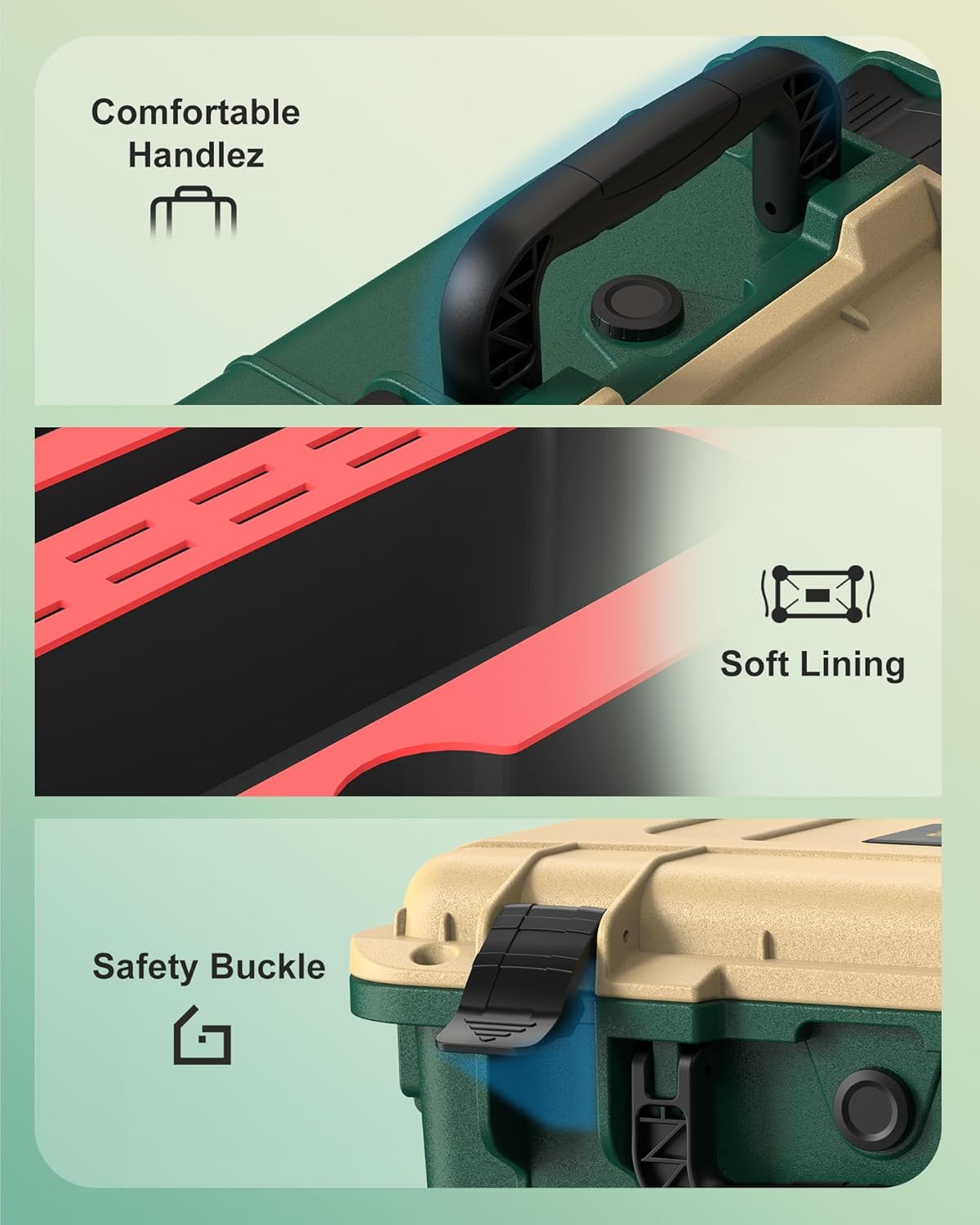 STARTRC GAMES Hard Carrying Case for Nintendo Switch 2, Professional Deluxe IP67 Waterproof, Soft Lining Hard Travel Case for Nintendo Switch 2 Console Pro Controller & Accessories (Yellow & Green) - Image 5