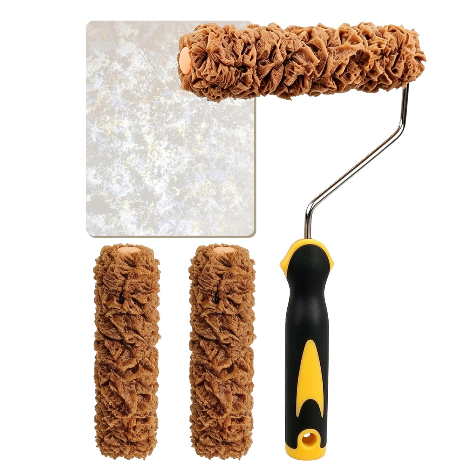 Rodillo de pintura, 15 cm, esponja con 3 rodillos estructurales
