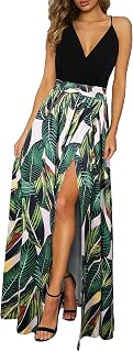 Newshows Women's 2025 Flowy V-Neck Maxi Dress: Lightweight Summer Beach Vacation Wedding Guest Boho Split Dress