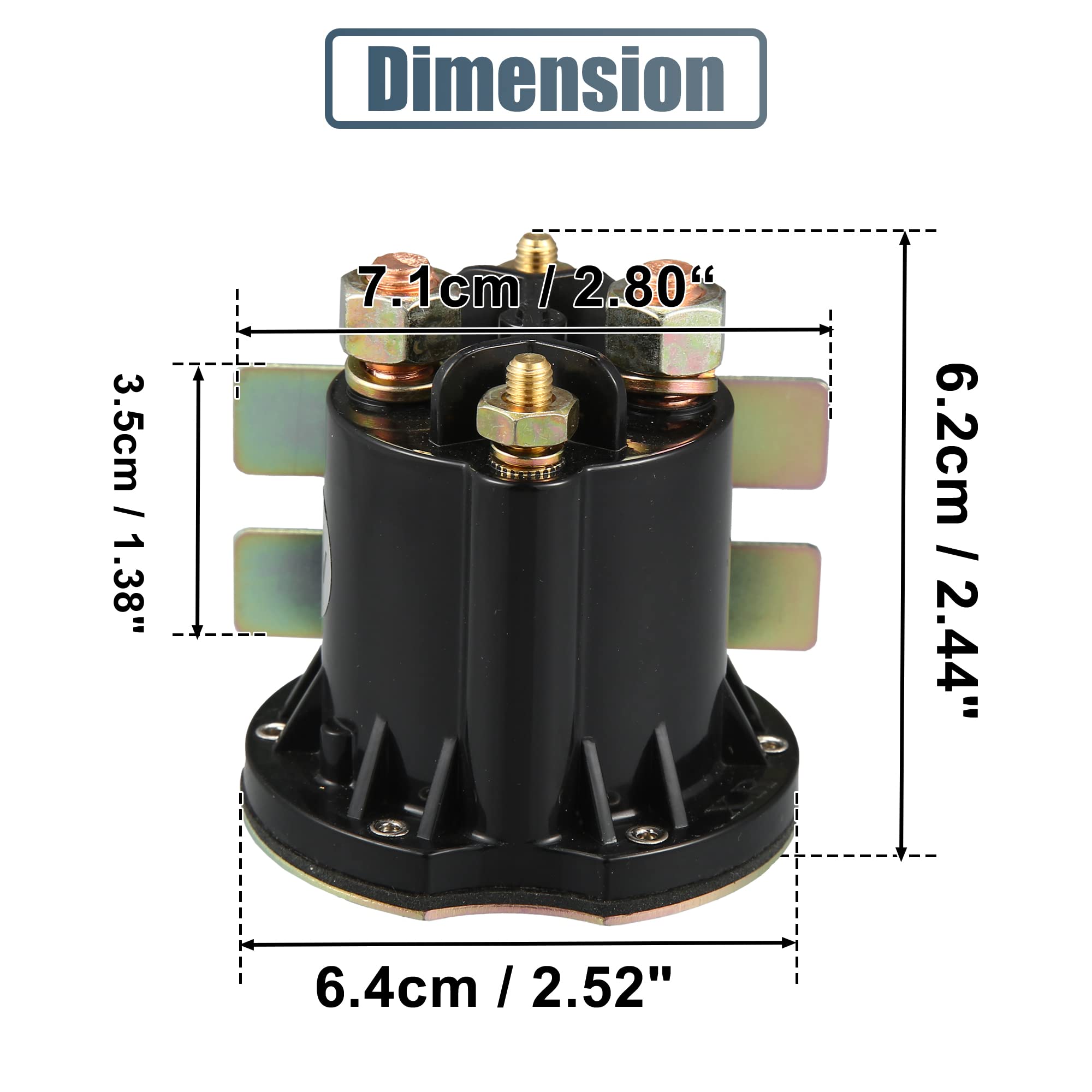 A ABSOPRO Solénoïde 48V De Rechange Pour EZGO TXT 10-21 1pc | Couleur Noir, Matériau Plastique Et Métal, Taille 6.4x6.2x7.1x3.5cm, Numéro OE 612711, Imperméable, Haute Dureté