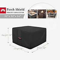 Vista 2 de Porch Shield - Cubierta impermeable 600D para mesa, cuenco de fuego o chimenea de exteriores, de uso pesado