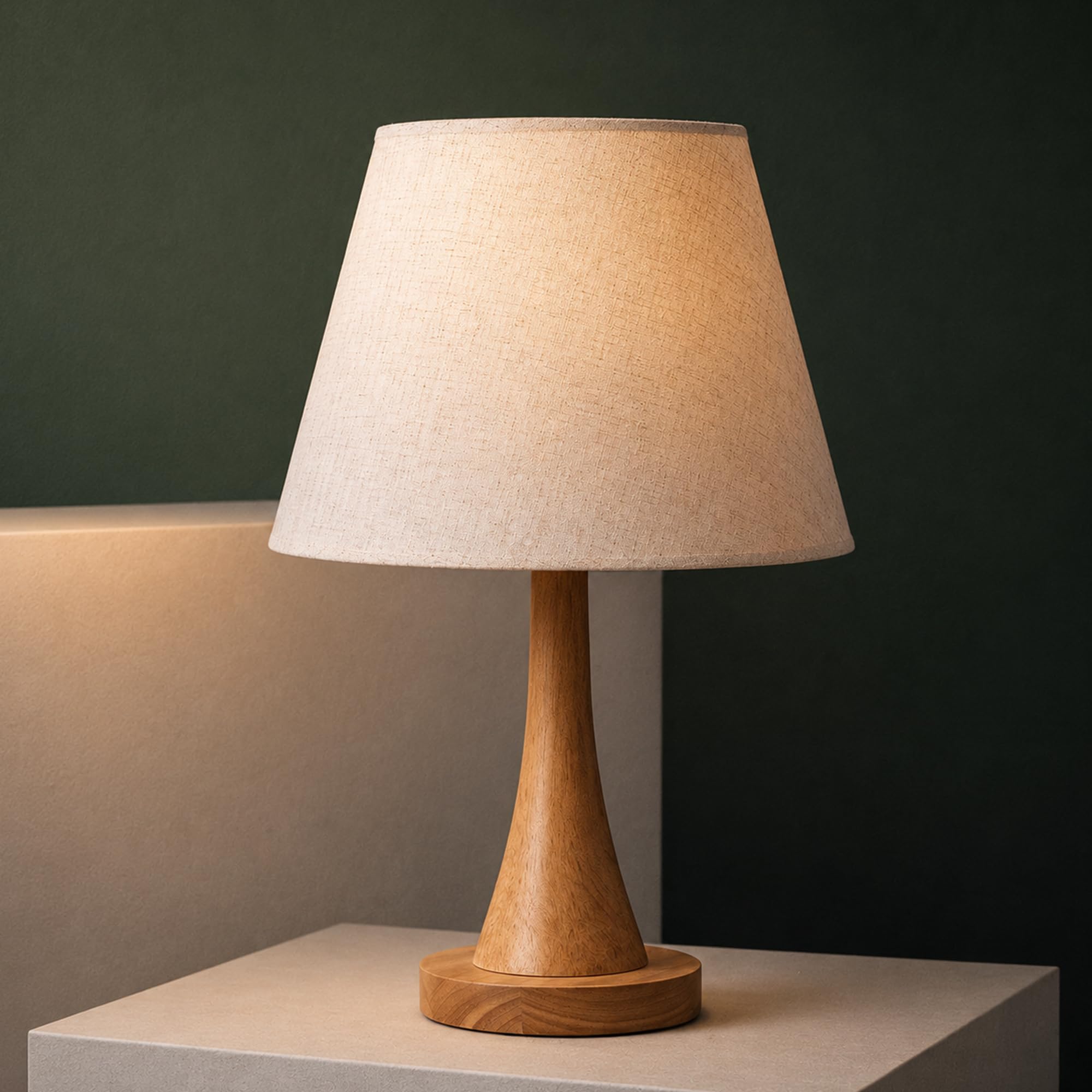 Twilight Beige Wood Table Lamp with Shade for Bedroom, Bedside, Living Room, Study Table, Modern Home Decor, Decorative Desk Lamp, E27 Compatible, Bulb Not Included-image-7