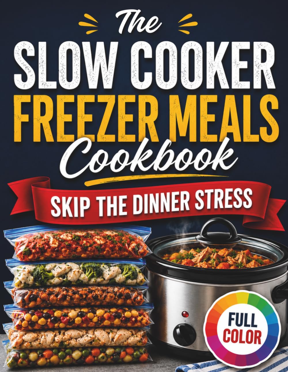 The Slow Cooker Freezer Meals Cookbook: Skip the Dinner Stress with Easy Make-Ahead Recipes for Busy Weeknights | Prep Once, Enjoy Homemade Meals for Weeks