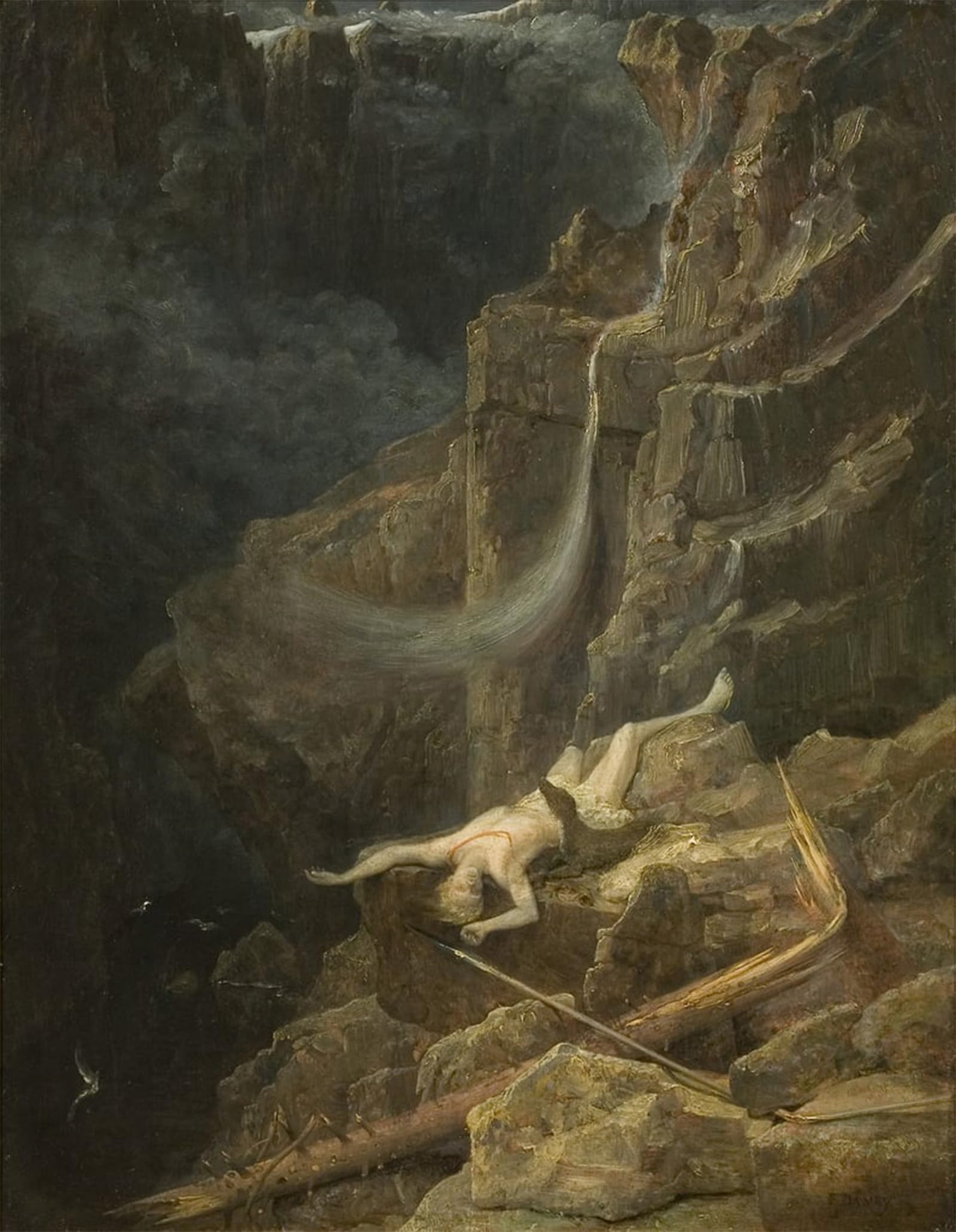 ARTXLXXBN Famous Prints Artwork Pictures Poster Painting Art the Precipice by Danby Artwork Landscape Pictures for Home Decor 60x90cm