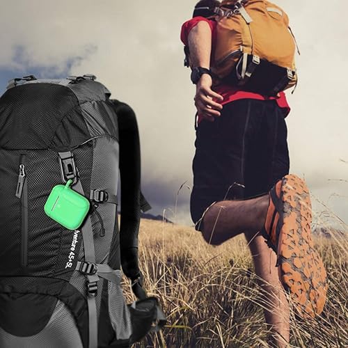 Miniatura 8 de Fintie Funda para AirPods 2 y 1, funda protectora de silicona de alta calidad a prueba de golpes con llavero LED frontal visible compatible con