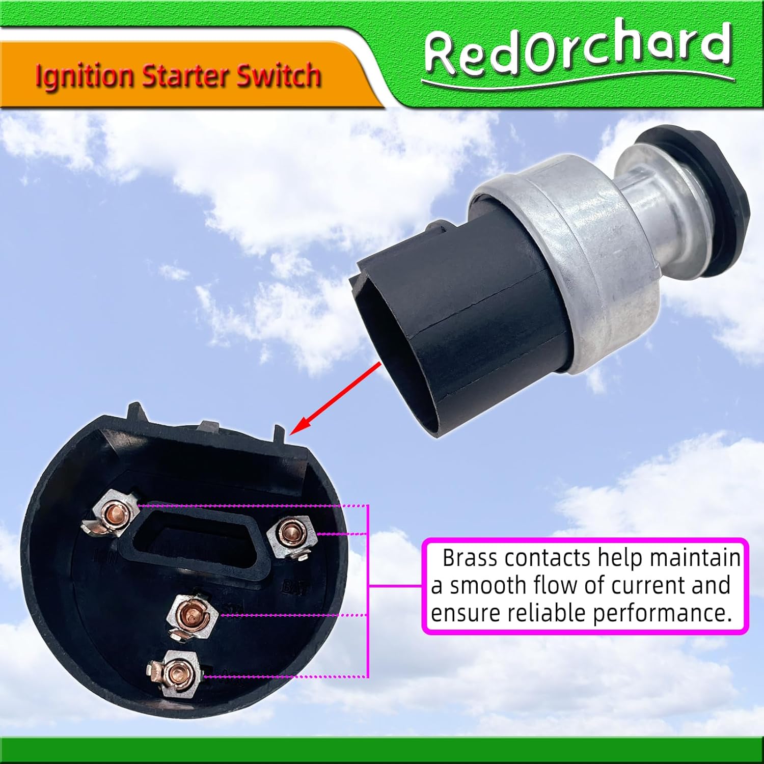 Ignition Starter Switch with Lock Cylinder and Two Key Fit for International 4400 & 7-TON & 11-TON Replace 3545580C2 3545580C1 3545-580-C KG27057 4201104
