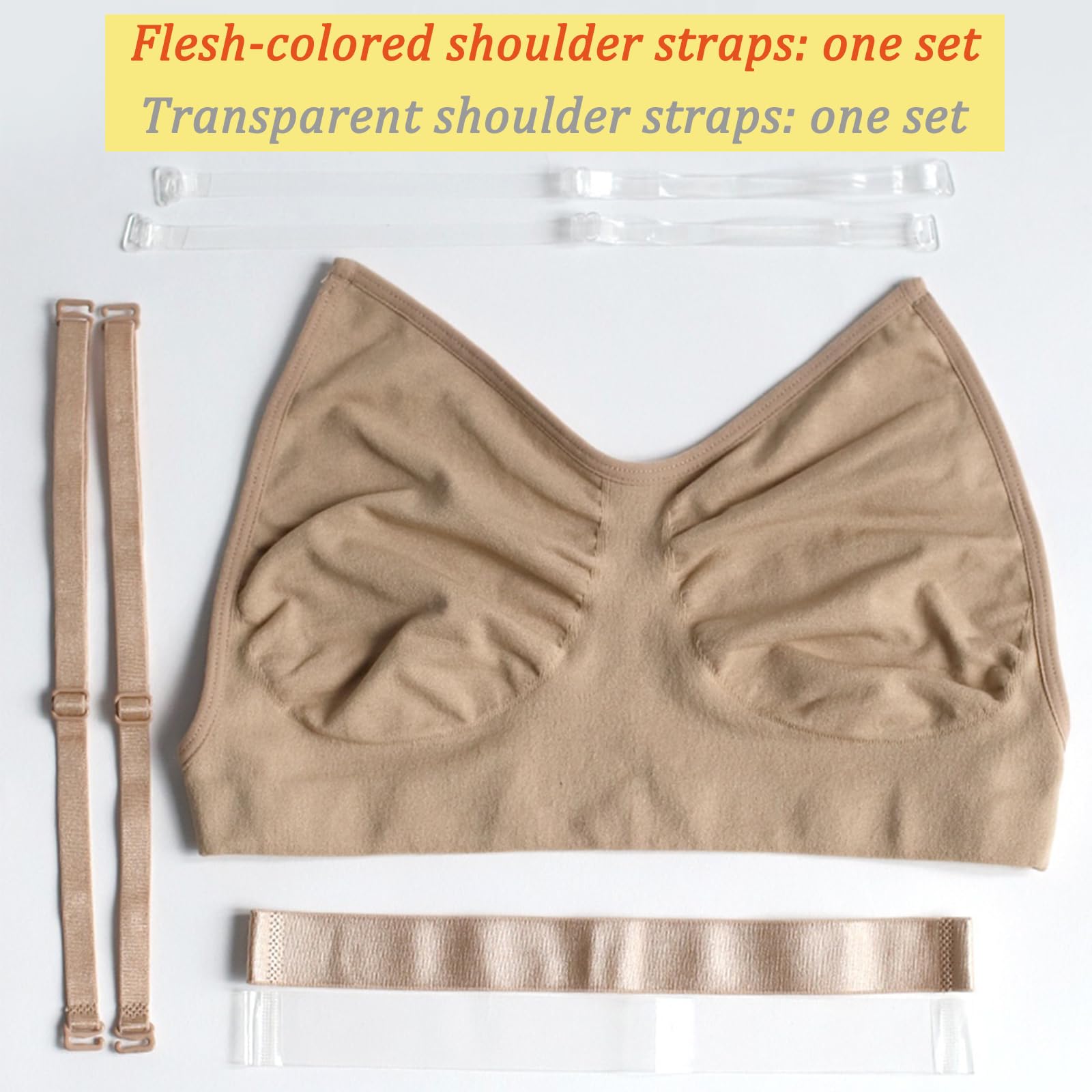 Reggiseno da ballo senza cuciture con spalline trasparenti e schiena per donne e ragazze, spalline regolabili, reggiseno invisibile senza schienale, non adatto per coppa D+