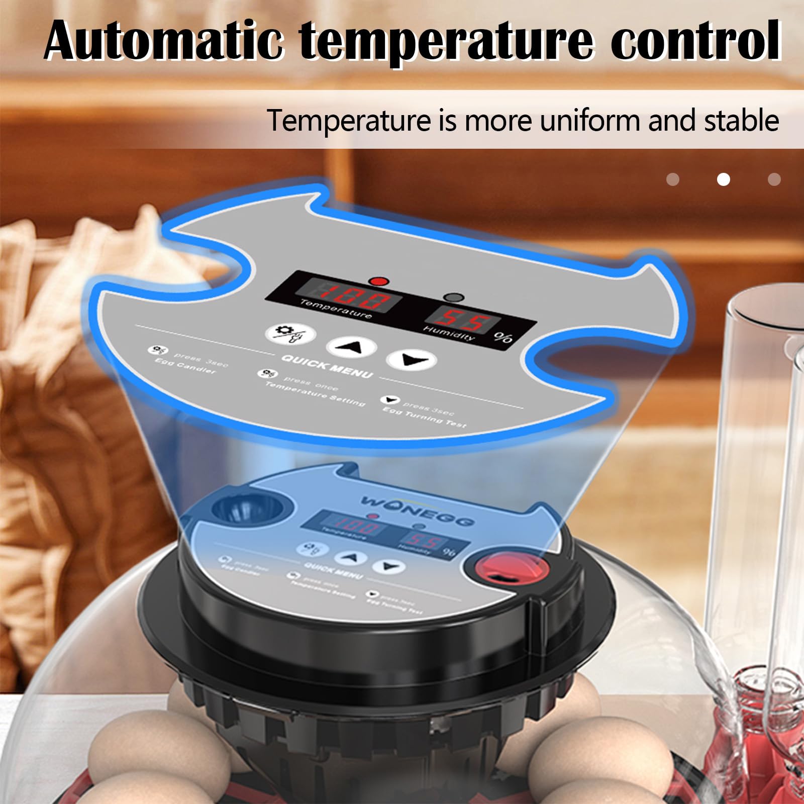 Incubators voor eieren, temperatuurweergave, automatisch draaiende broedmachine, vochtigheidsalarm voor kwartel, eend, kip, laad 9 eieren, EU-stekker