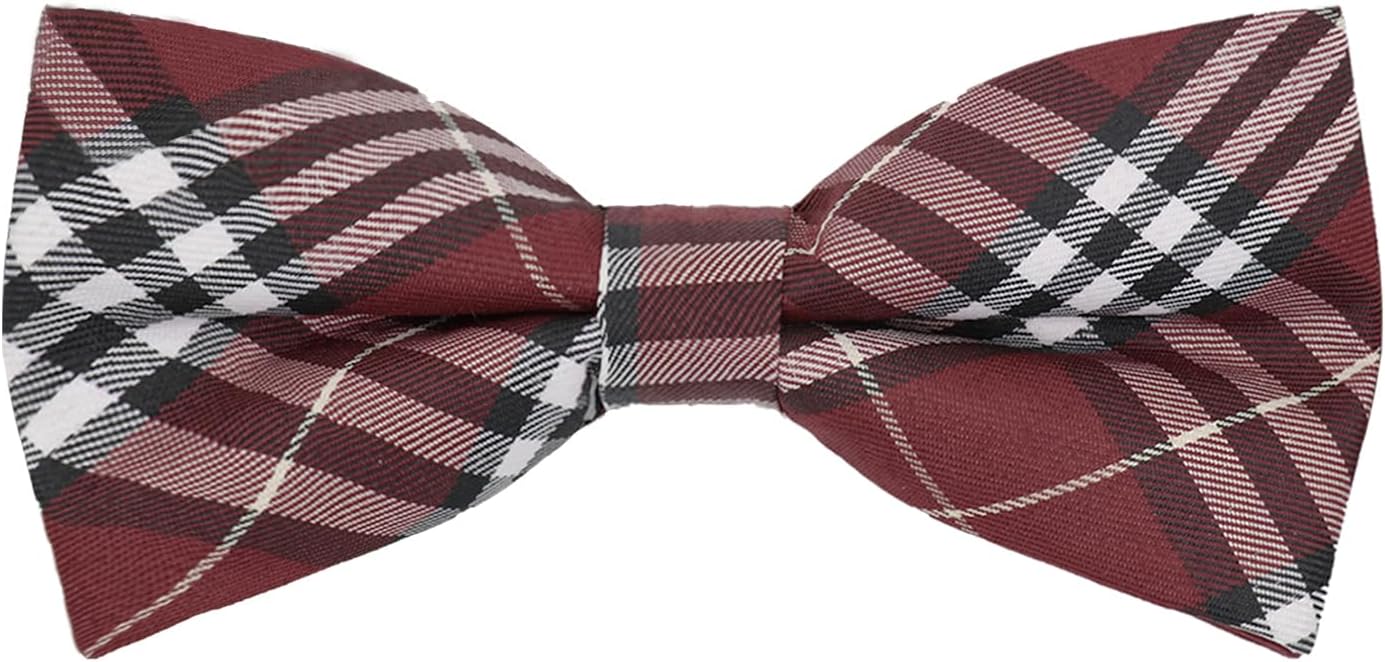 Mantieqingway Men's Bow Ties, Pre-Tied Adjustable Plaid Bowties Men for Business Daily Wedding Party
