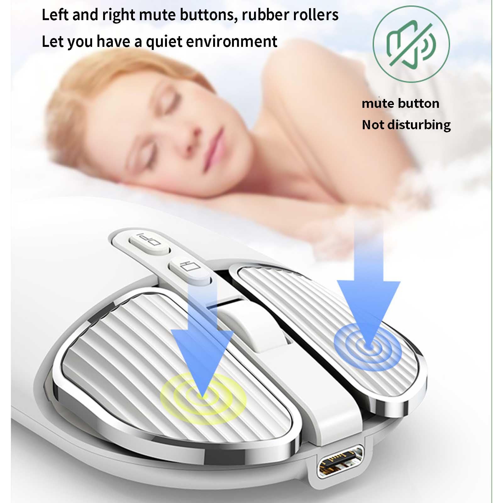 Mysz Mysz bezprzewodowa Mysz komputerowa Optyczna do laptopa Mysz USB do gier Bluetooth Ergonomiczna mysz z możliwością ładowania 4-kierunkowe przewijanie Lekka, przenośna(Beige)