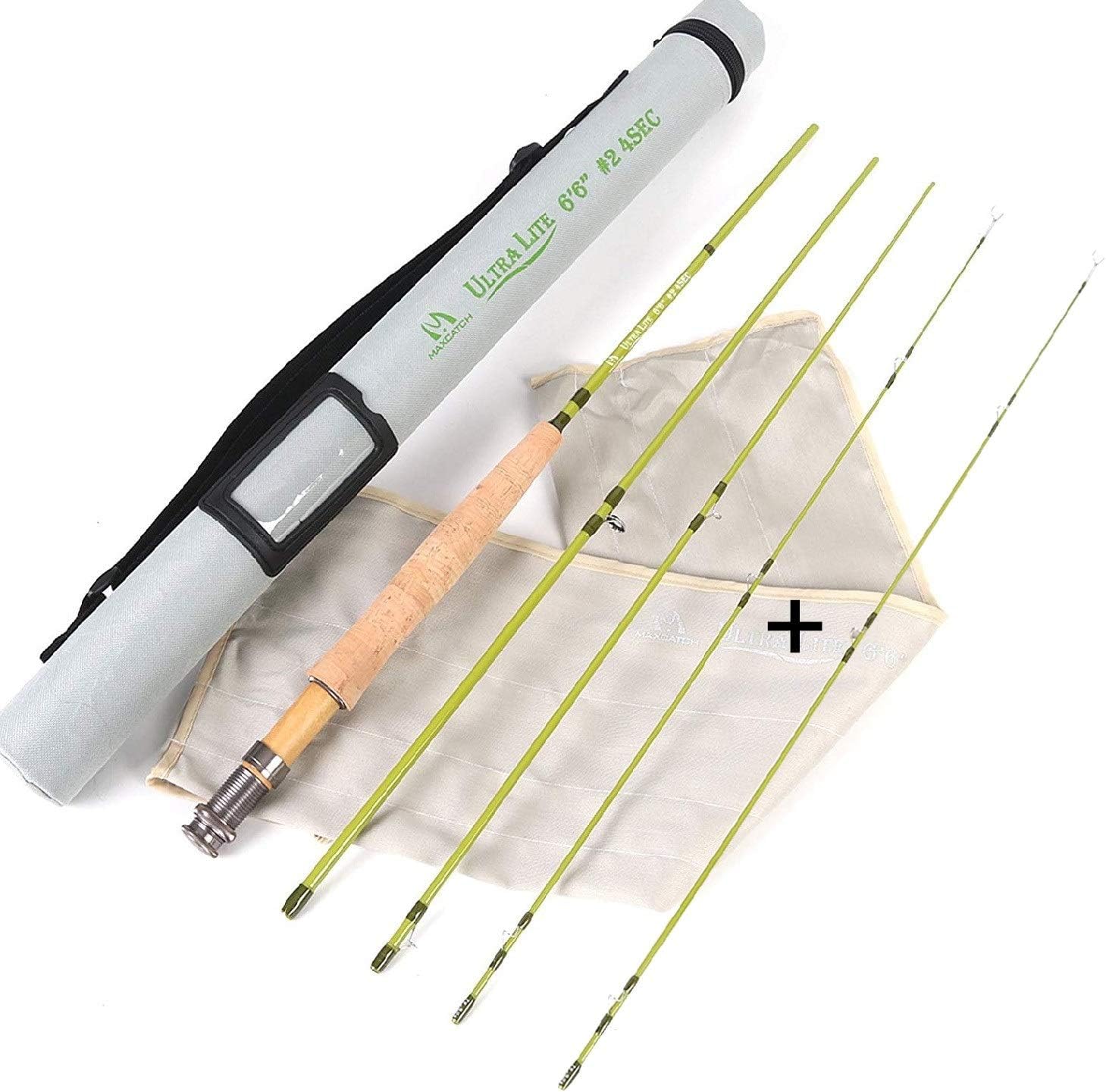 Maxcatch Ultra-Lite Fly Rod for Stream River Panfish/Trout Fishing 1/2/3 Weight and Combo Set Available (Ultra-lite Fly Rod+ A Spare Tip Section, 6'0'' 1wt 3pcs)