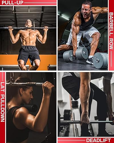 Miniatura 6 de Jaffick - Ganchos de levantamiento de pesas (par) correas de muñeca resistentes con agarre de mano para peso muerto, dominadas, muñequeras