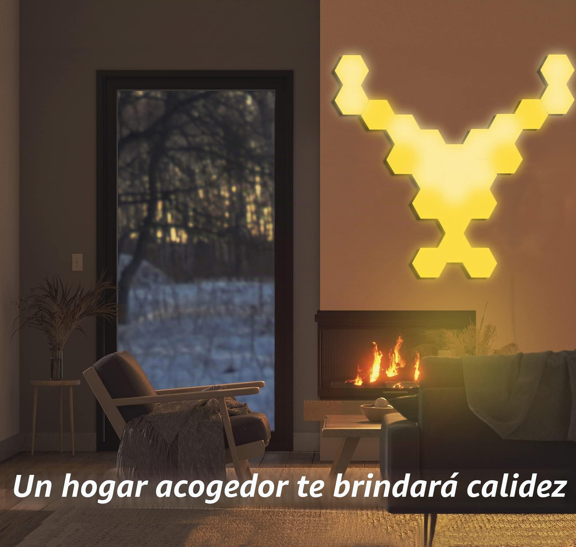 Paneles LED Hexagonal con Control Remoto,Luces LED Pared Control Táctil RGB Neon Pared Inteligentes Luz Nocturna,Panel LED de Empalme de Geometría Bricolaje para Dormitorio/Sala/Fiesta, Paquete de 7