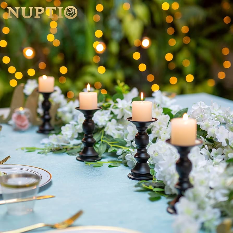 Nuptio Candlesticks Holder Black Candle Holder For Taper Candles Tapered Candle