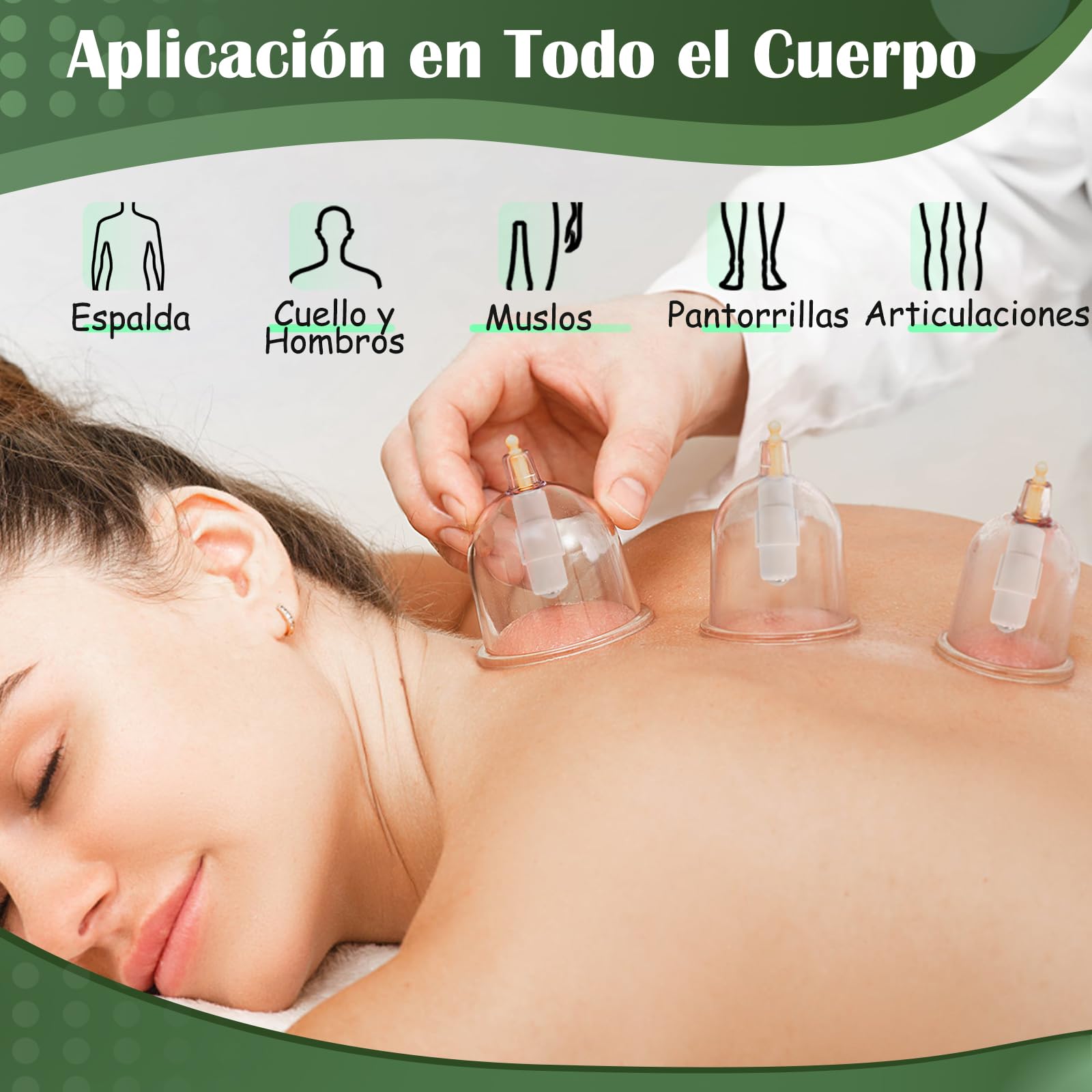 Ventosas Fisioterapia con Bomba de Vacío, 22 PCS Ventosas Anticelulitica | Masaje para Vacumterapia, Cupping Set para Faciales y Cuerpo, Alivia rigidez y dolor muscular, y mejora los nudos fasciales