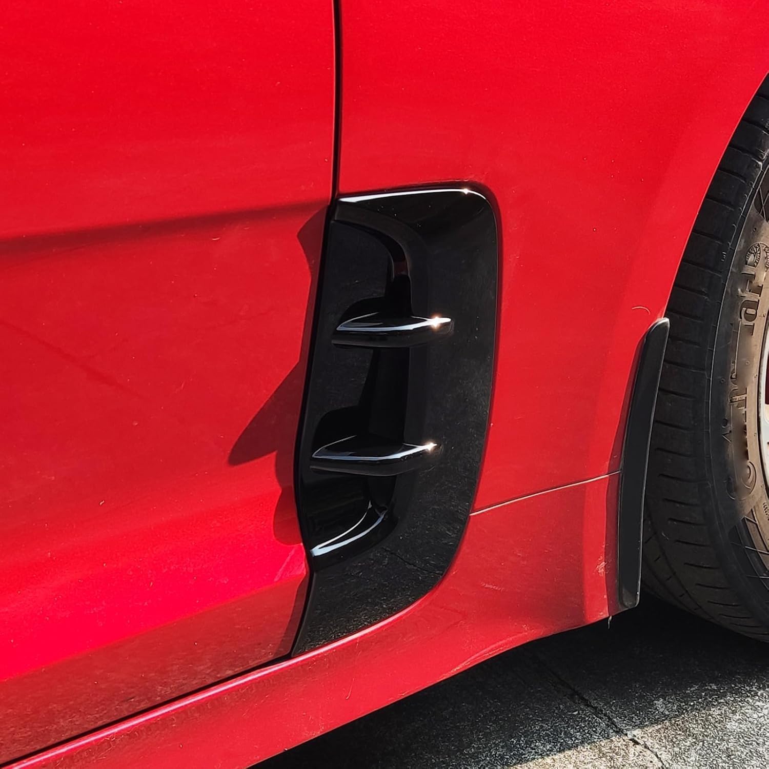 2PCS ABS Glossy Black Car Side Fender Air Vent Outlet Trim Covers Compatible with Kia Stinger 2018-2023 Accessories