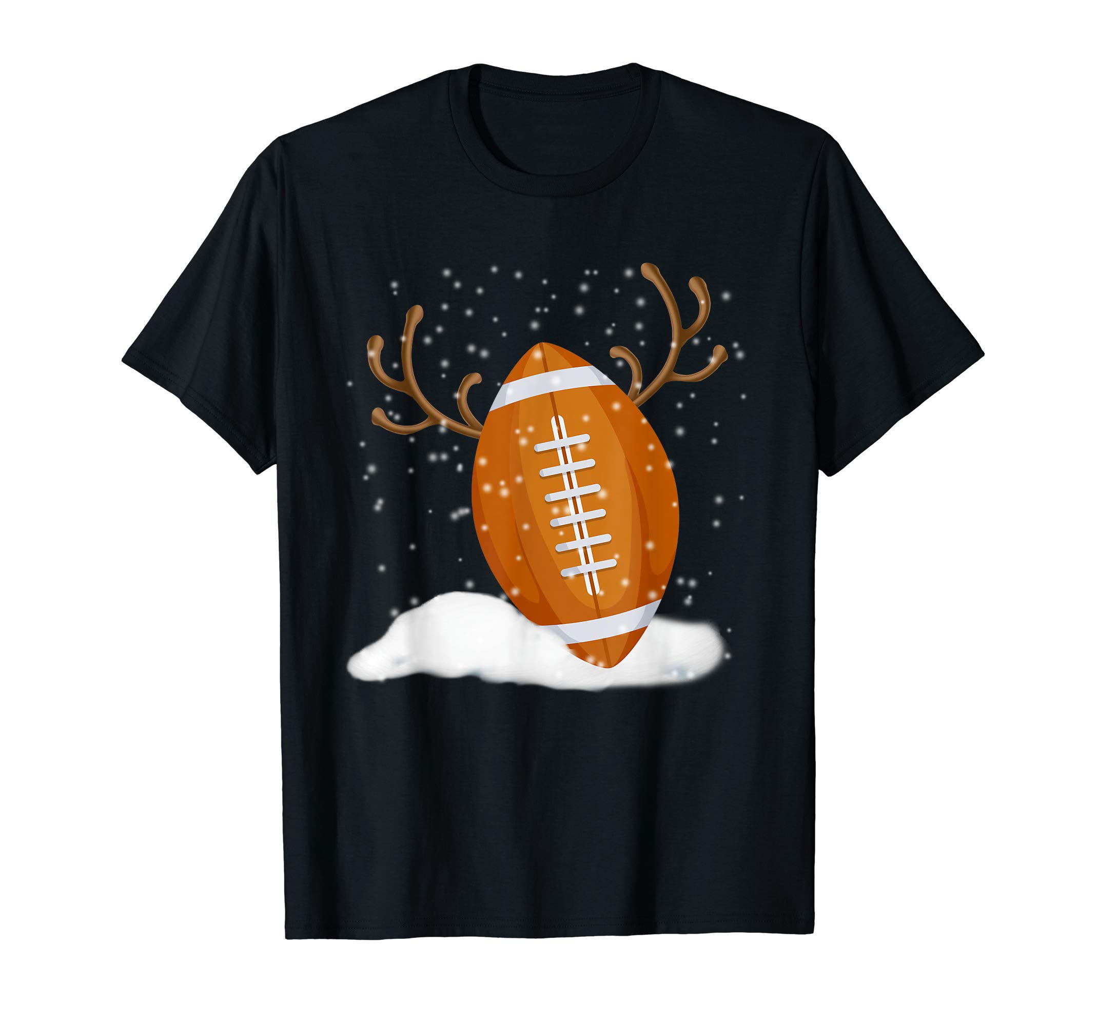 Christmas Rugby Ball Reindeer Funny Sport Xmas Boys Men T-Shirt
