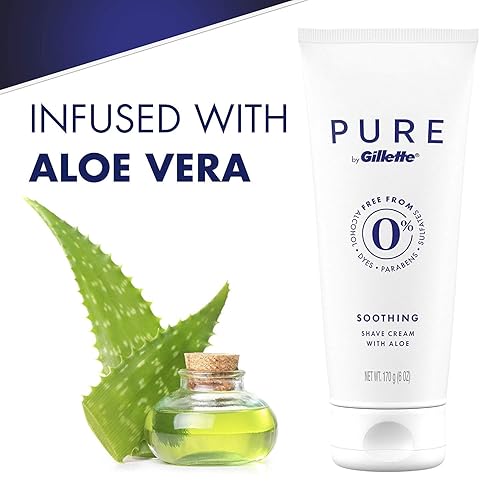 Miniatura 2 de Gillette PURE Crema de afeitar calmante con aloe paquete de 3 6 onzas cada uno