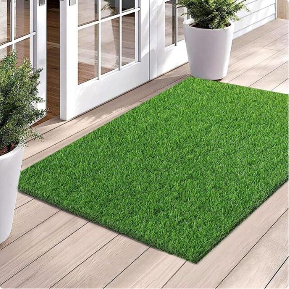 Questo Tappeto in Erba Artificiale per Giardino, Tappeto in Erba Artificiale, passatoia in Erba Artificiale 3x3 m, 3x4 m, Erba Finta per Esterni, Tappeto Realistico dall'aspetto di Prato Fin