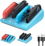 [Switch 1/2 Compatible] FASTSNAIL 8-in-1 Charging Dock for Nintendo Switch 2/Switch 1/OLED for Joy-Con 2, Dual-Direction Magnetic Fast Controller Charger Station Stand for Joycon 2/1 (Black)