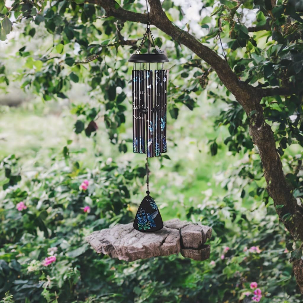 ICE ARMOR 30" Long Hummingbird Stamped Tube Wind Chime Statue Sculpture Ornament Decoration Home/Room Decor and Gift Ideas for Housewarming, Holidays and Birthdays Great Collectible Addition