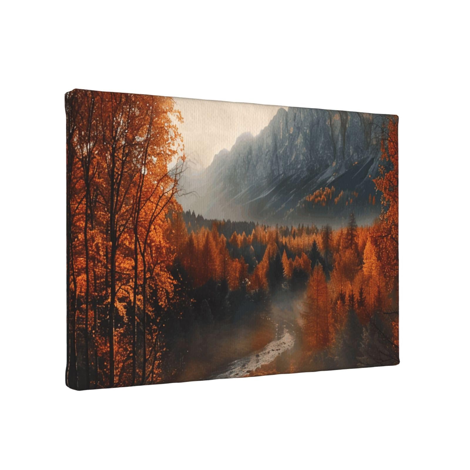 YKLJG Outdoor Yellow Leaves Printed Wall Art Canvas Painting 30x20 CM Wooden Framed Picture Painting Artwork Prints for Bedroom Kitchen Home Office Decor