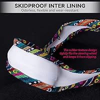 Vista 5 de funda elástica de microfibra para volante estilo boho para mujeres, ajuste universal de 38 cm para auto y SUV, cubierta protectora estilo hippie