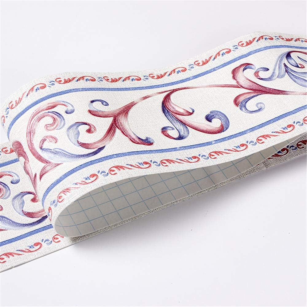 Wallpaper Border,Peel and Stick for Bathroom Border Tiles Blue Vine Flower 10.6cm X 500cm