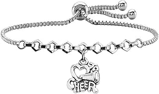 Cheer Bracelet Love To Cheer Charm Slider Bracelet Cheer Jewelry for Cheerleaders Cheer Coaches Cheer Teams