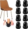 24 Pcs Small Chair Leg Floor Protectors, Chair Leg Protectors for Hardwood Floors, Silicone Chair Leg Caps Covers, Round Felt Furniture Pad Protect Floor from Scratches & NoiseBlack, Fit 0.55-0.75