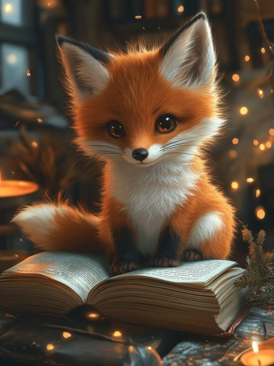 Fuchs Diamond Painting Groß XXL 100x130cm für Bastelset Kinder ab 6 Jahre, 5D Diamond Painting Bücher Neuheiten, DIY Diamant Mosaik Bastelset Erwachsene, Daiments Malerei Stickerei Festival Deko S-665